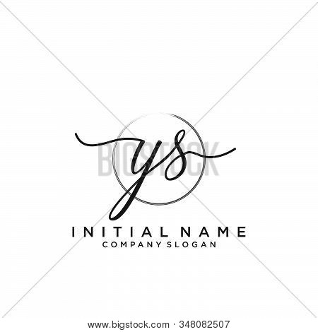 Ys Initial Handwriting Logo With Circle Template Vector.