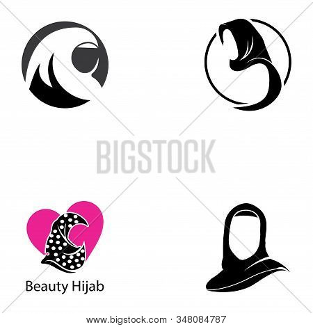Muslimah Hijab Logo Template Vector Illustration Design