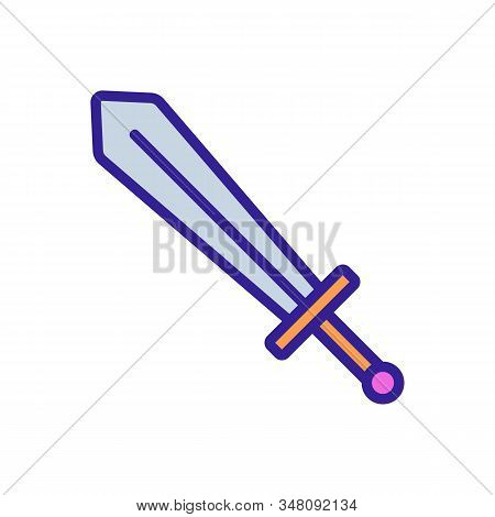 The Sword Knight Is An Icon Vector. Thin Line Sign. Isolated Contour Symbol Illustration