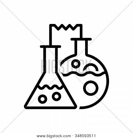 Black Line Icon For Chemistry Patholology Laboratory Pharmaceutical Research Experiment Test-tube Me
