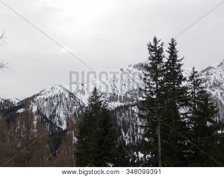Winter Alpine Landscape For Skitouring In Stubaier Alps In Austria
