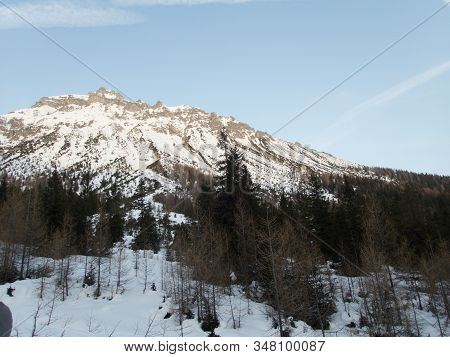 Winter Alpine Landscape For Skitouring In Stubaier Alps In Austria