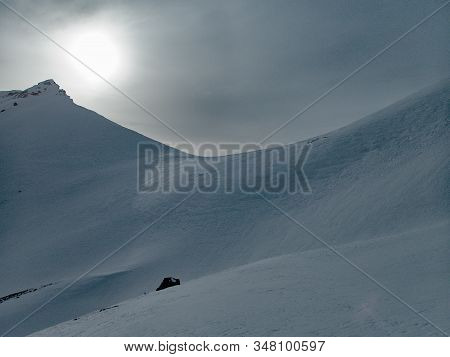 Winter Alpine Landscape For Skitouring In Stubaier Alps In Austria