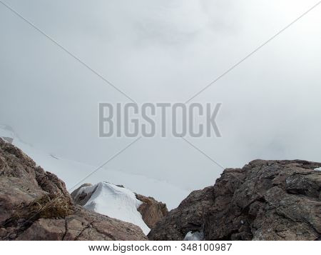 Winter Alpine Landscape For Skitouring In Stubaier Alps In Austria