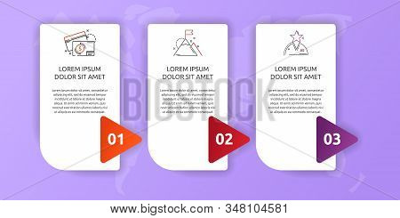 Vector Infographic Template. Business Banner With 3 Options And Arrows. Three Steps For Brochure, Di
