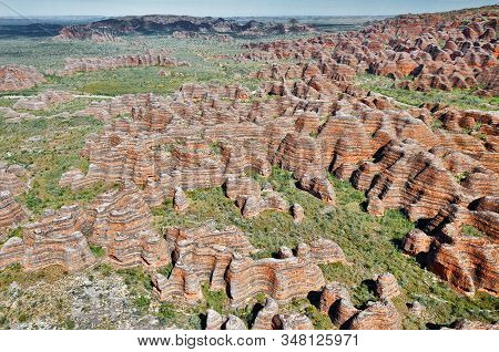 Aerial Of The Beehive Domes In Purnululu National Park