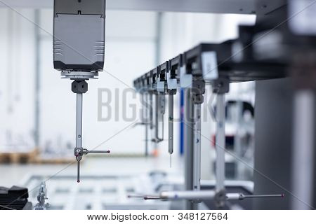 Close Up Of Professional Automatic 3d Measuring System Machine For Plastic Moldings, Industrial And 