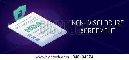 Non-disclosure Agreement (nda) Horizontal Banner Concept. Employer And Employee Contracts. Proprieta