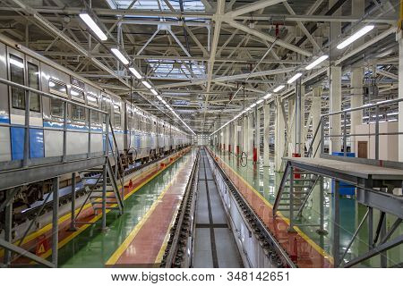 Subway Train Service Depot. Moscow, Russia