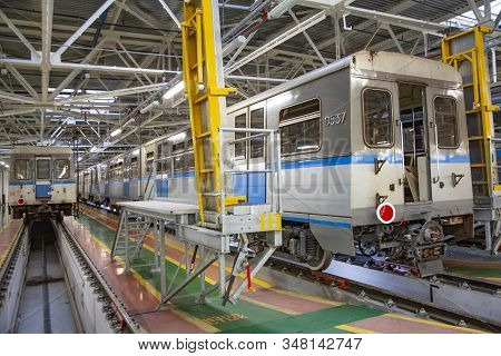 Subway Train Service Depot. Moscow, Russia