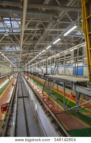 Subway Train Service Depot. Moscow, Russia