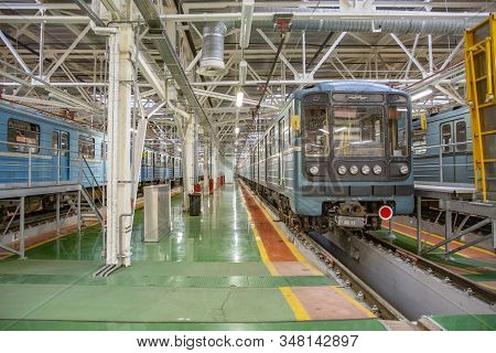 Subway Train Service Depot. Moscow, Russia