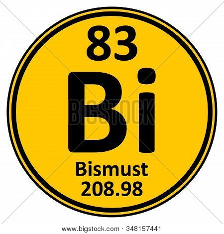 Periodic Table Element Bismuth Icon On White Background. Vector Illustration.