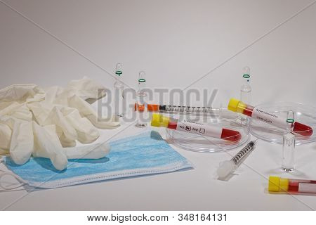 Coronavirus 2019-ncov World Outbreak Tests On Microbiology Lab. Wuhan Virus Clinical Tests With Labo