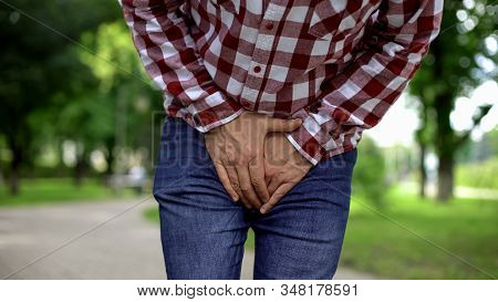 Man Suffering From Prostatitis, Interstitial Cystitis, Urinary Bladder Disease