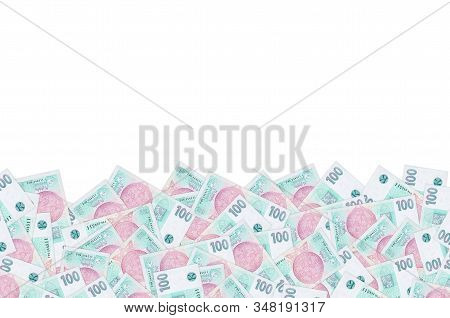 Czech Republic 100 Korun 1997 Bank Note Close Up Bill Pattern