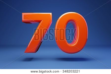 Lush Lava 3d Number 70. 3d Rendering. Best For Anniversary, Birthday Party, Celebration.