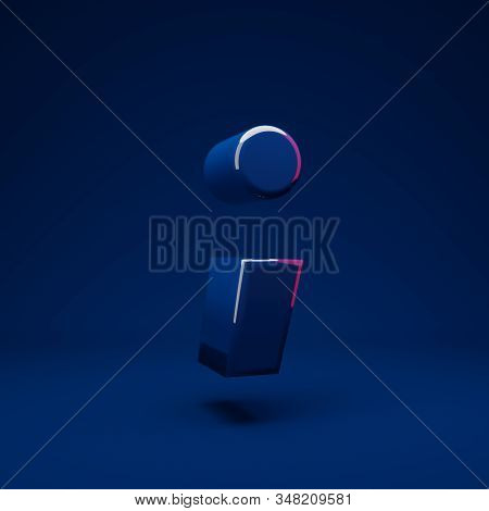 Phantom Blue 3d Semicolon Symbol. 3d Rendering. Best For Anniversary, Birthday Party, Celebration.