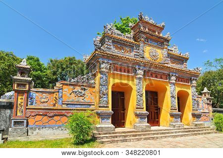 Ancient Temple Gates In Imperial City, (the Purple Forbidden City) Hue, Vietnam.