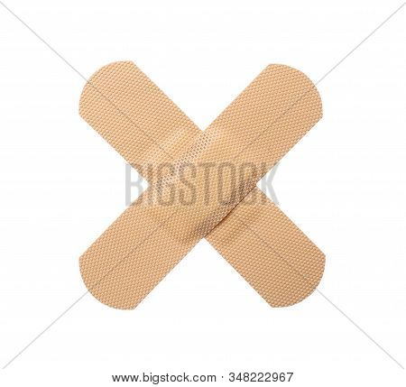 Medical Sticking Plasters Isolated On White. First Aid Item