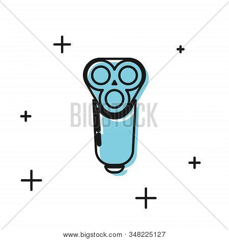 Black Electric Razor Blade For Men Icon Isolated On White Background. Electric Shaver. Vector Illust