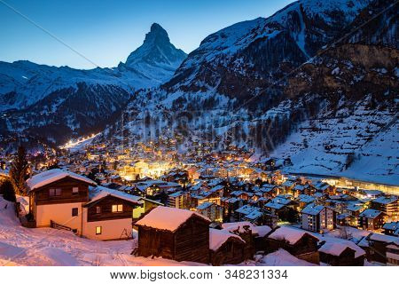 amazing view of Matterhorn peak from Zermatt