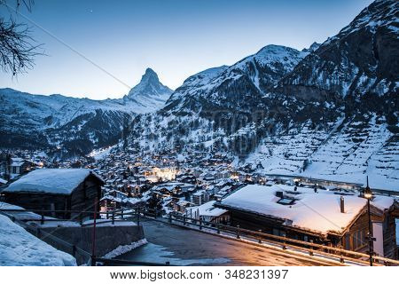 amazing view of Matterhorn peak from Zermatt