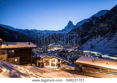 amazing view of Matterhorn peak from Zermatt