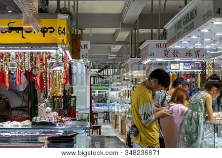 Bogyoke Aung San Market, A Bazaar In Central Yangon. The Market Is A Major Tourist Destination.