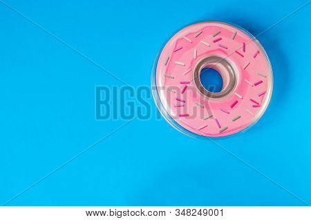 Removable File Tape Or Bobby Nail On Blue Background