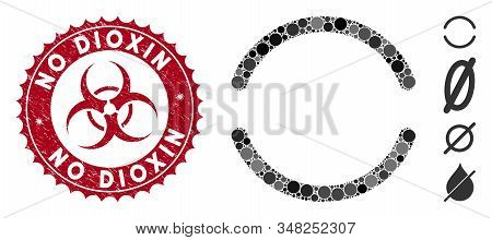 Mosaic Empty Icon And Grunge Stamp Seal With No Dioxin Caption And Biohazard Symbol. Mosaic Vector I