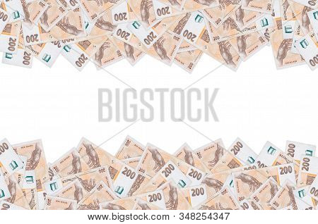 Czech Republic 200 Korun 1998 Bank Note Close Up Bill Pattern