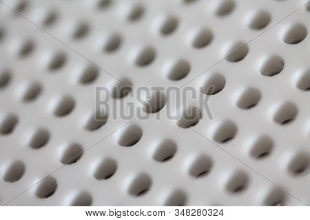 Pegboard Mushroom Nail Mosaic. Educational Toy Diy Puzzle Close Up. White Jigsaw Pegboard. Bright Cr