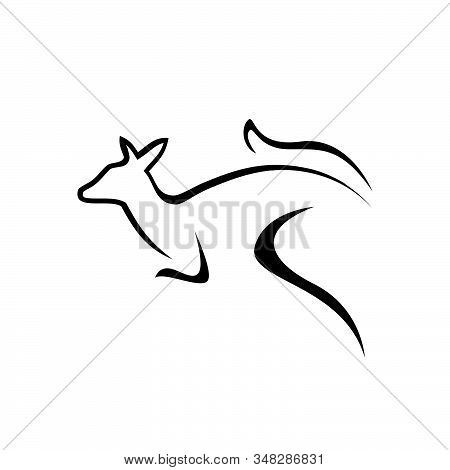 Simple Silhouette Of Wallaby Or Kangaroo Logo Design Vector Graphic Design