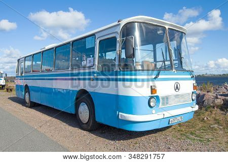 Kronshtadt, Russia - September 14, 2019: Soviet Intercity Bus Laz-699r On The International Festival