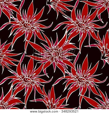 Seamless, Flower, Illustration, Pattern, Nature, Background, Floral, Vector, Texture, Leaf, Beauty, 