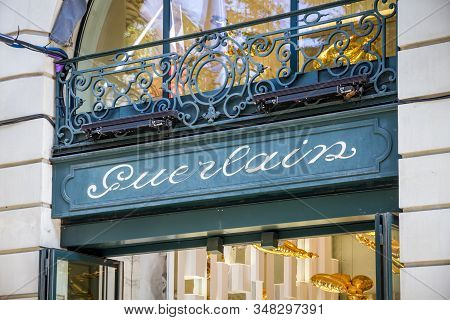 Paris/france - September 10, 2019 : The Guerlain Luxury Perfume Store On Champs-elysees Avenue