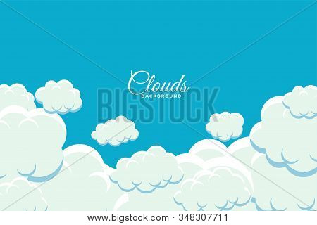 Fluffy Clouds Floating In Sky Background Design