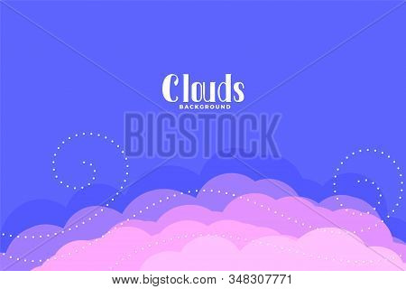 Attractive Pastel Color Clouds Purple Background Design