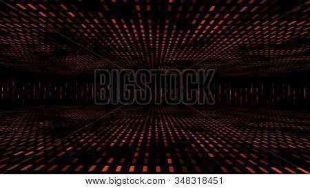 Futuristic Lit Dotted And Cubic Tunnel