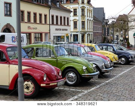 Fan Meeting Of Oldtimer Owners And Collectors Of Vw -beetles In Colditz, Saxonia, Germany -  Once Th
