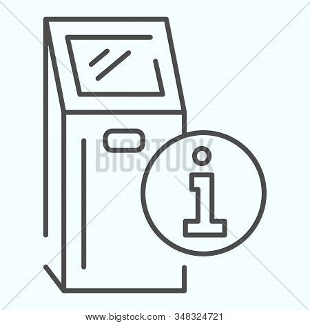 Information Point Thin Line Icon. Internet Box With Internet Access Vector Illustration Isolated On 