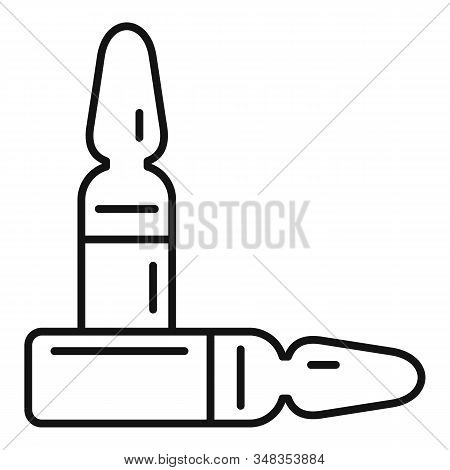 Syringe Ampule Icon. Outline Syringe Ampule Vector Icon For Web Design Isolated On White Background