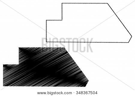 Ghanzi District (districts Of Botswana, Republic Of Botswana) Map Vector Illustration, Scribble Sket