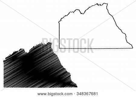 Chobe District (districts Of Botswana, Republic Of Botswana) Map Vector Illustration, Scribble Sketc