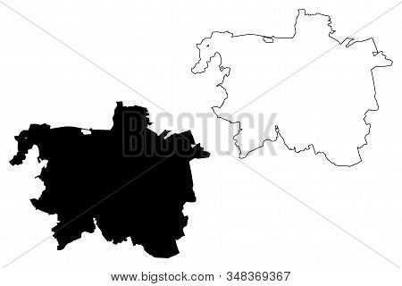 Hanover City (federal Republic Of Germany, Lower Saxony) Map Vector Illustration, Scribble Sketch Ci
