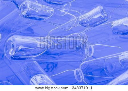 Glass Medical Ampoule Vial For Injection. Medicine Is Liquid Sodium Chloride With Of Aqueous Solutio