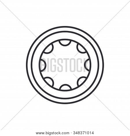 Line Vector Icon Auto Moto Parts Accessories - Bearing. Repair Service Equipment. Engine Elements Sh