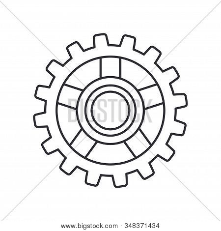 Line Vector Icon Auto Moto Parts Accessories Drive Gear. Repair Service Equipment. Engine Elements S