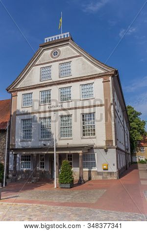 Schleswig, Germany - June 25, 2019: Historic Town Hall In The Center Of Schleswig, Germany